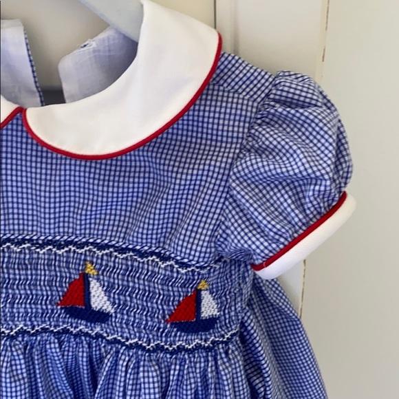 Anavini Smocked sailboat Dress 12M - Picture 3 of 3